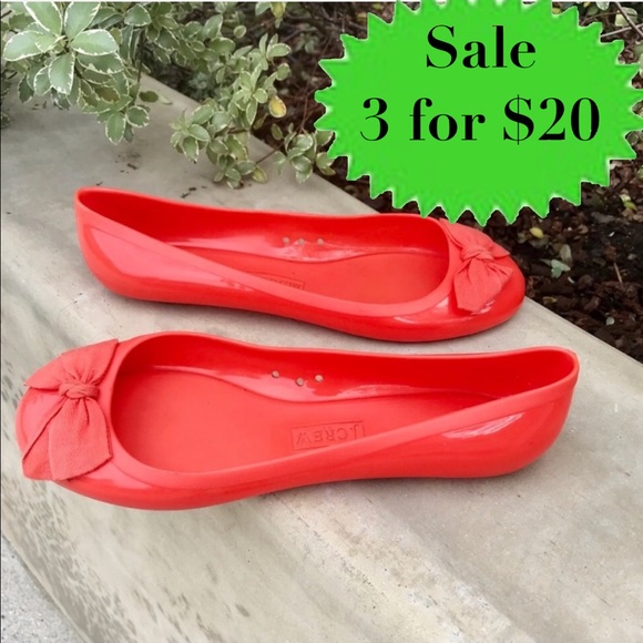 J. Crew Shoes - J. CREW rainy day jelly ballet FLATS orange shoes